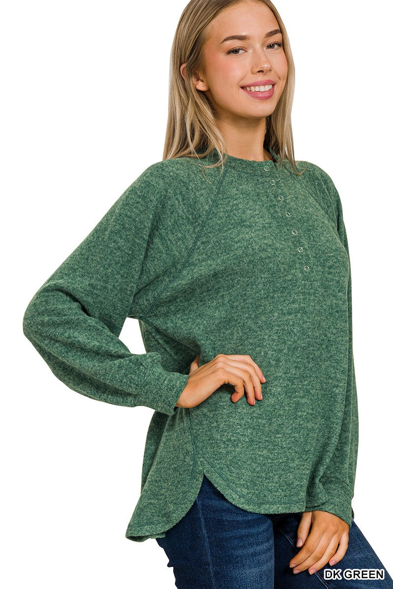 Hacci Oversized Sweater - Dark Green