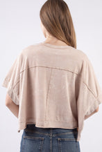 Load image into Gallery viewer, Oversized Washed Crop Comfy Knit Top - Taupe
