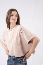 Load image into Gallery viewer, Oversized Washed Crop Comfy Knit Top - Taupe
